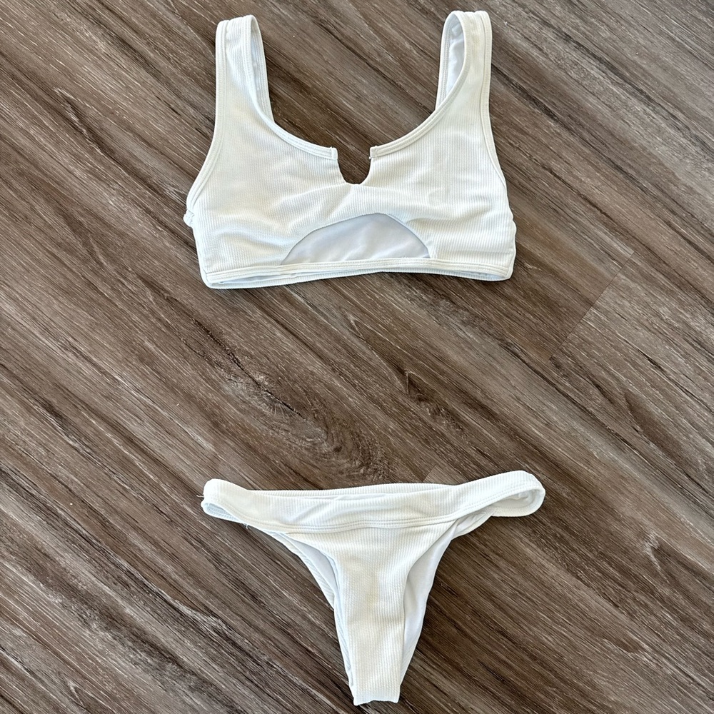 White cut out bikini set